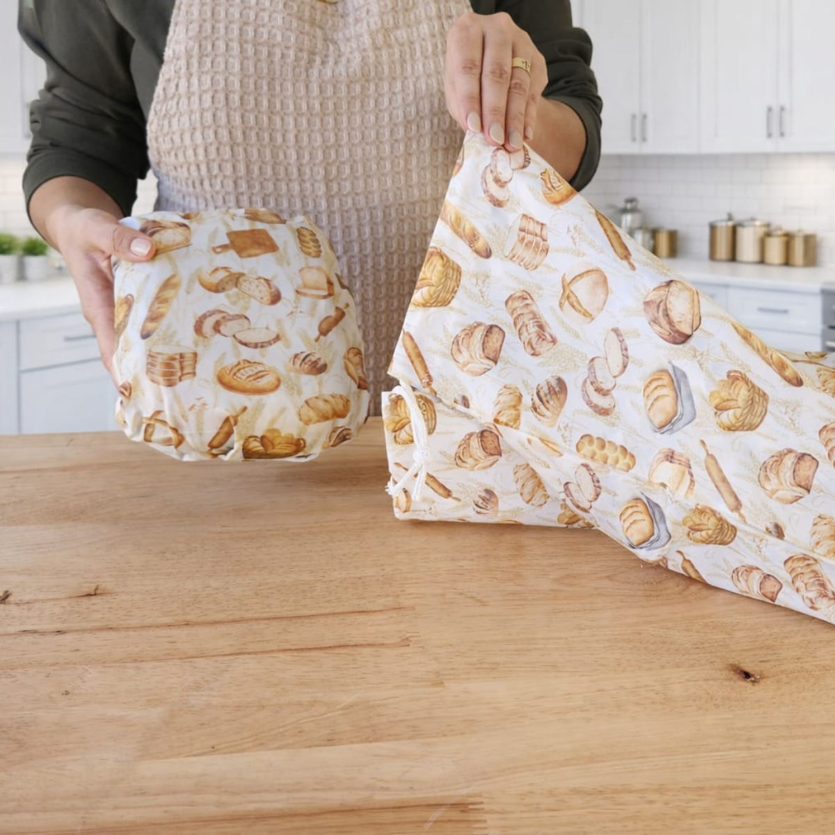 Corinthians Scripture Sourdough Bread Storage Set | XL Beeswax Wrap + Cotton Bread Bag | Keep Bread Fresh Longer