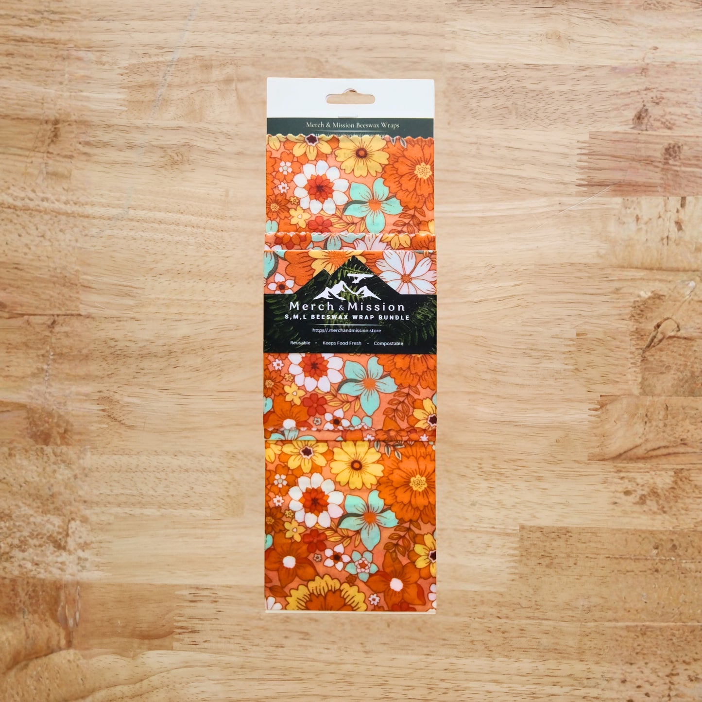 Beeswax Wrap Bundle (S,M,L) - Golden Meadow Floral