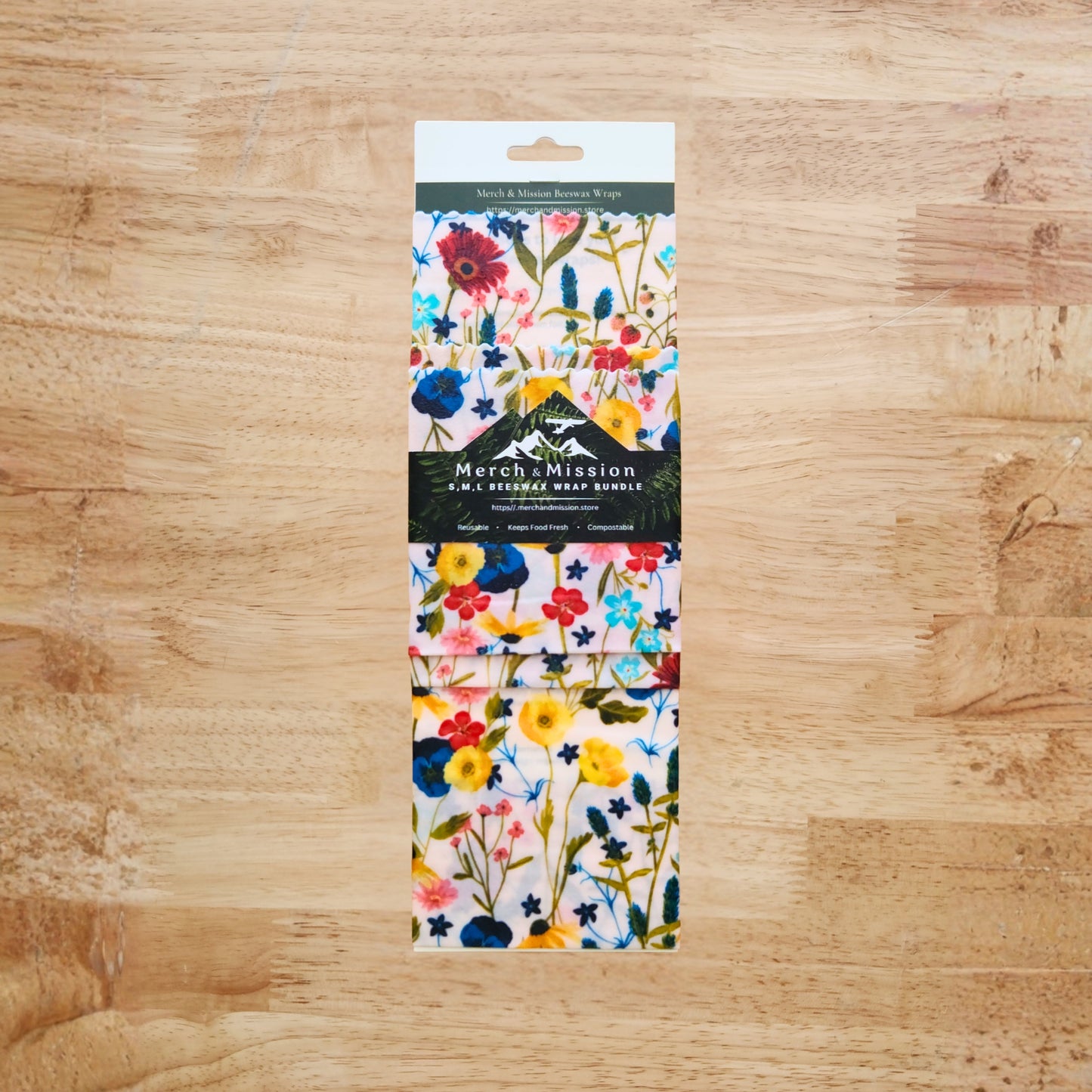 Beeswax Wrap Bundle (S,M,L) – Colorful Wildflower Meadow