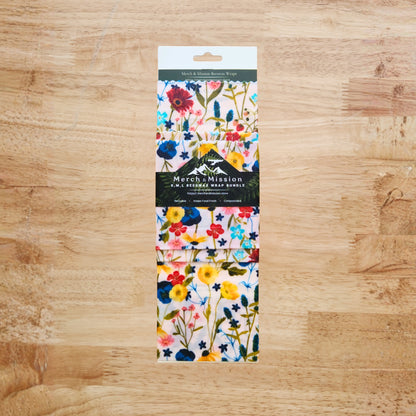 Beeswax Wrap Bundle (S,M,L) – Colorful Wildflower Meadow