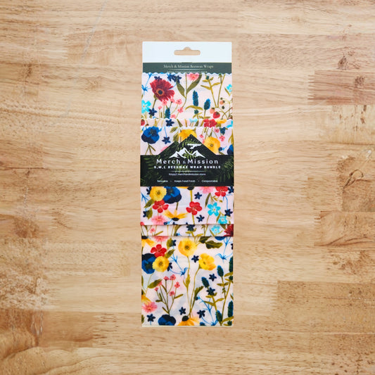 Beeswax Wrap Bundle (S,M,L) – Colorful Wildflower Meadow