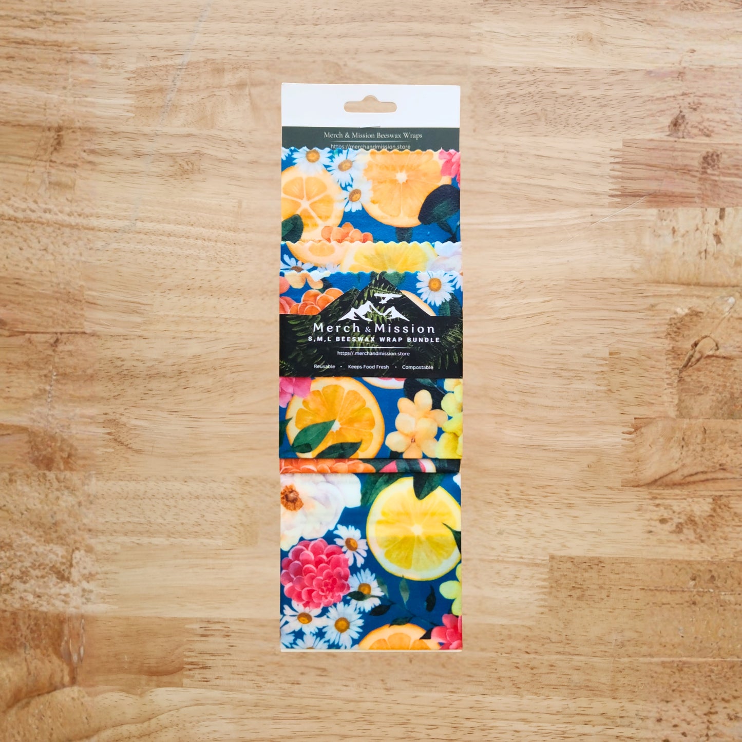 Beeswax Wrap Bundle (S,M,L) – Citrus Bloom