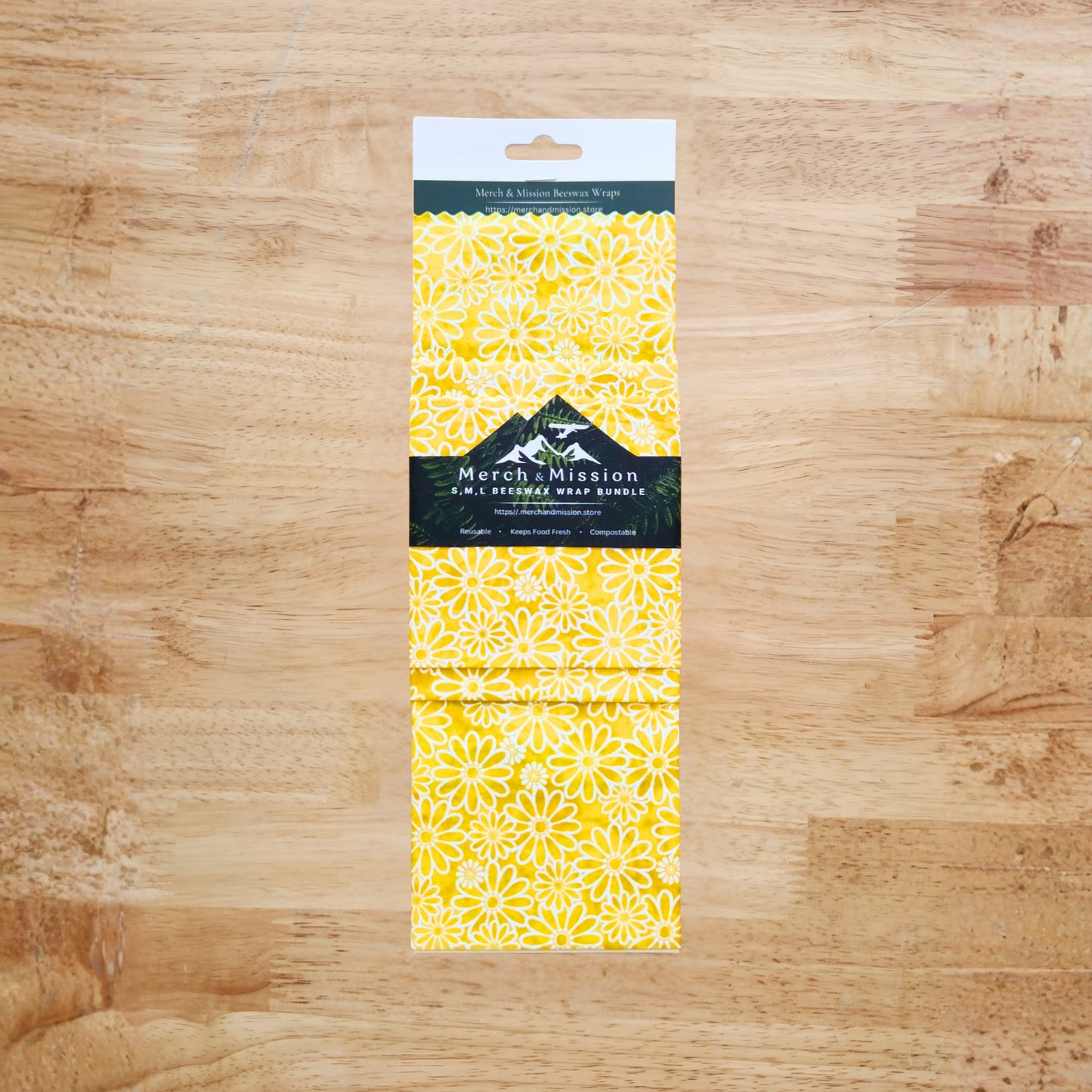 Beeswax Wrap Bundle (S,M,L) – Yellow Daisy Bloom