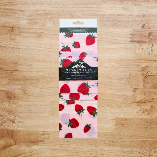 Beeswax Wrap Bundle (S,M,L) – Strawberry Fields