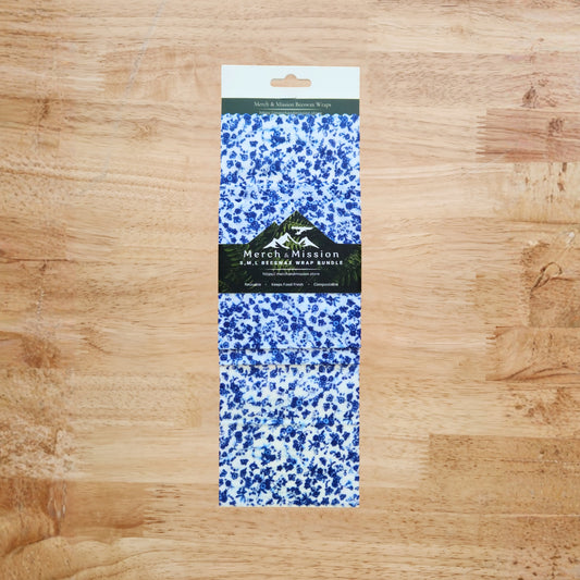 Beeswax Wrap Bundle (S,M,L) – Blue Porcelain Floral