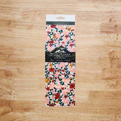 Beeswax Wrap Bundle (S,M,L) – Blush Garden Floral