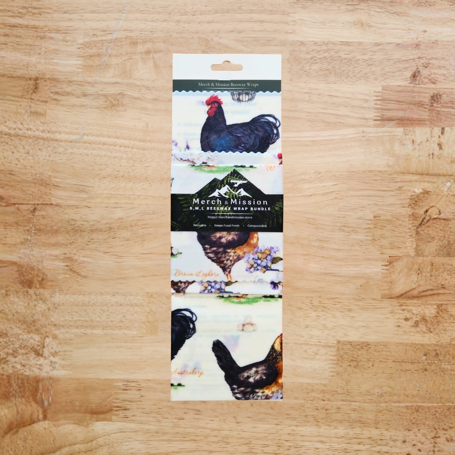 Beeswax Wrap Bundle (S,M,L) – Farmhouse Chicken & Hen