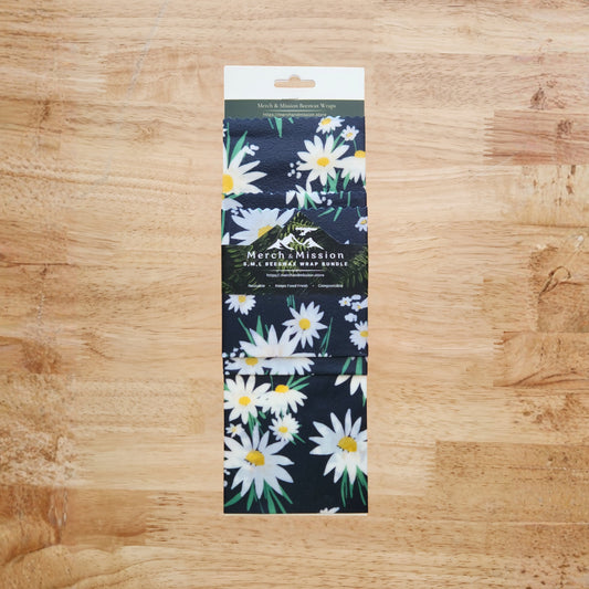Beeswax Wrap Bundle (S,M,L) – Midnight Daisy